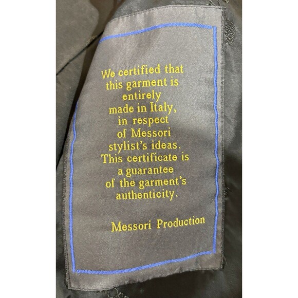 Vtg. Messori Mens US L 42 Charcoal Gray Heather Italian Wool Blend Blazer Jacket - Picture 6 of 10